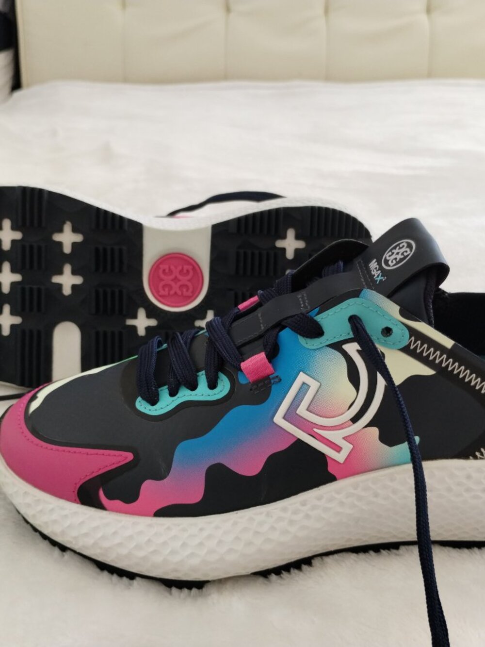 Women's Size 8 G/Fore GFORE MG4x2 Nylon Golf Shoe Sneakers Pink Blue G4LS23EF47